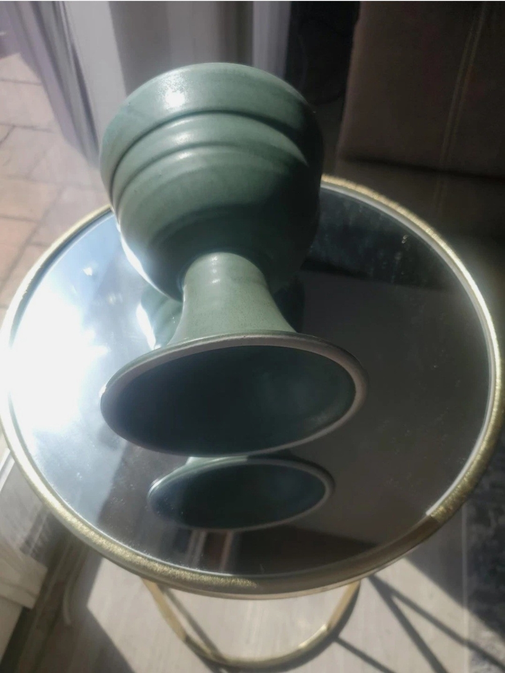 Green Ceramic Decorative Vase - Minimal Accent